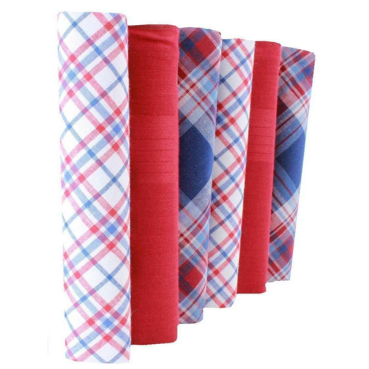 David Van Hagen Assorted 6 Pack Handkerchief - Red/Blue - Image 3