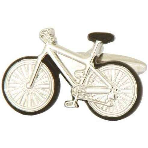 David Van Hagen Bicycle Cufflinks - Silver - Image 3