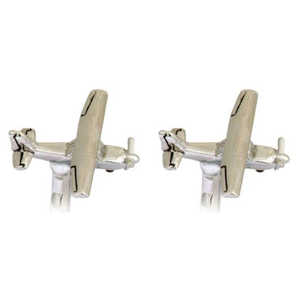David Van Hagen Cessna 172 Aircraft Cufflinks - Silver