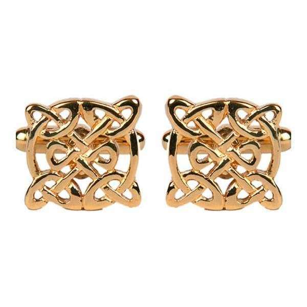 David Van Hagen Circular Celtic Cufflinks - Gold