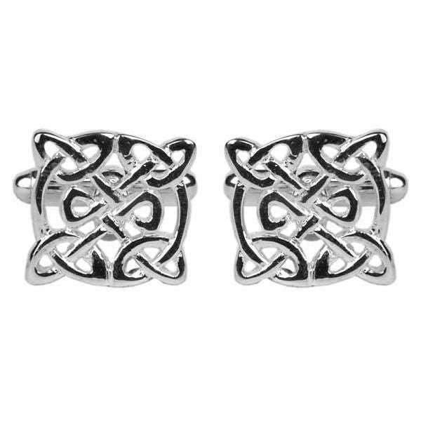David Van Hagen Circular Celtic Cufflinks - Silver