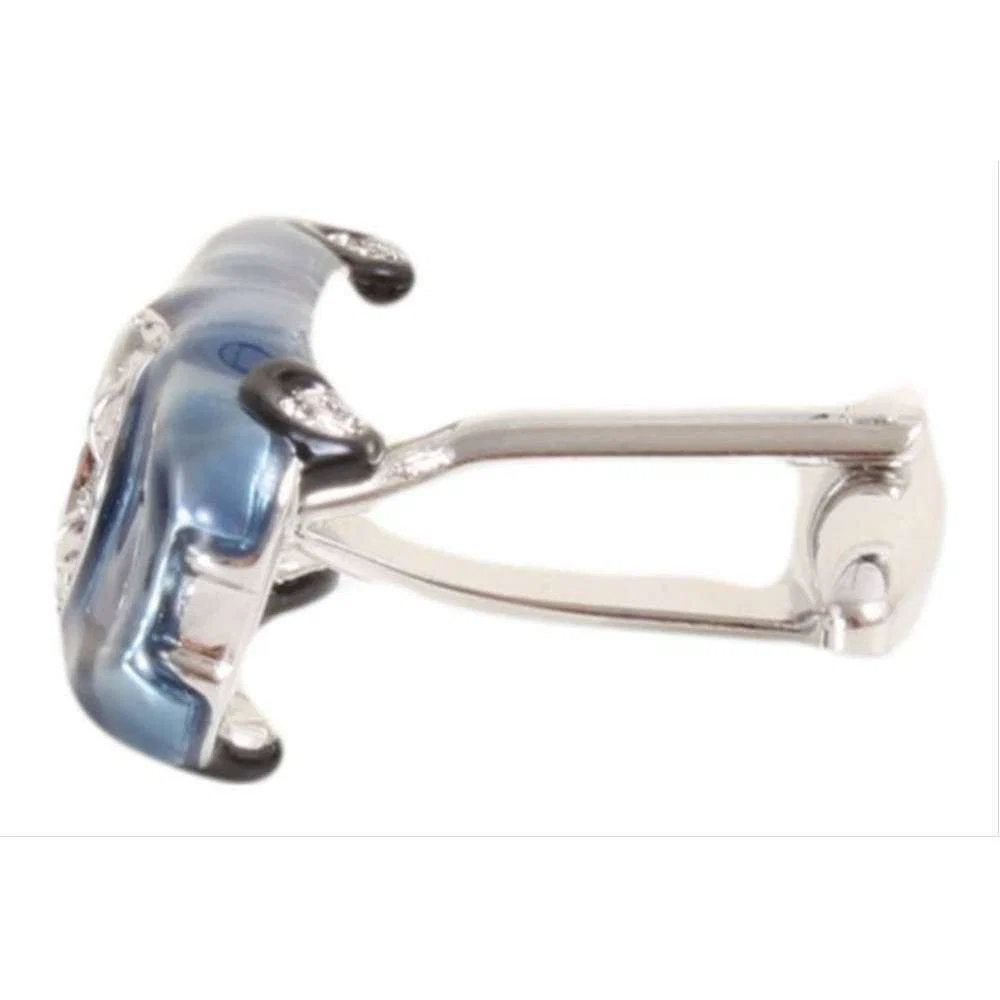 David Van Hagen Classic Car Cufflinks - Blue - Image 3