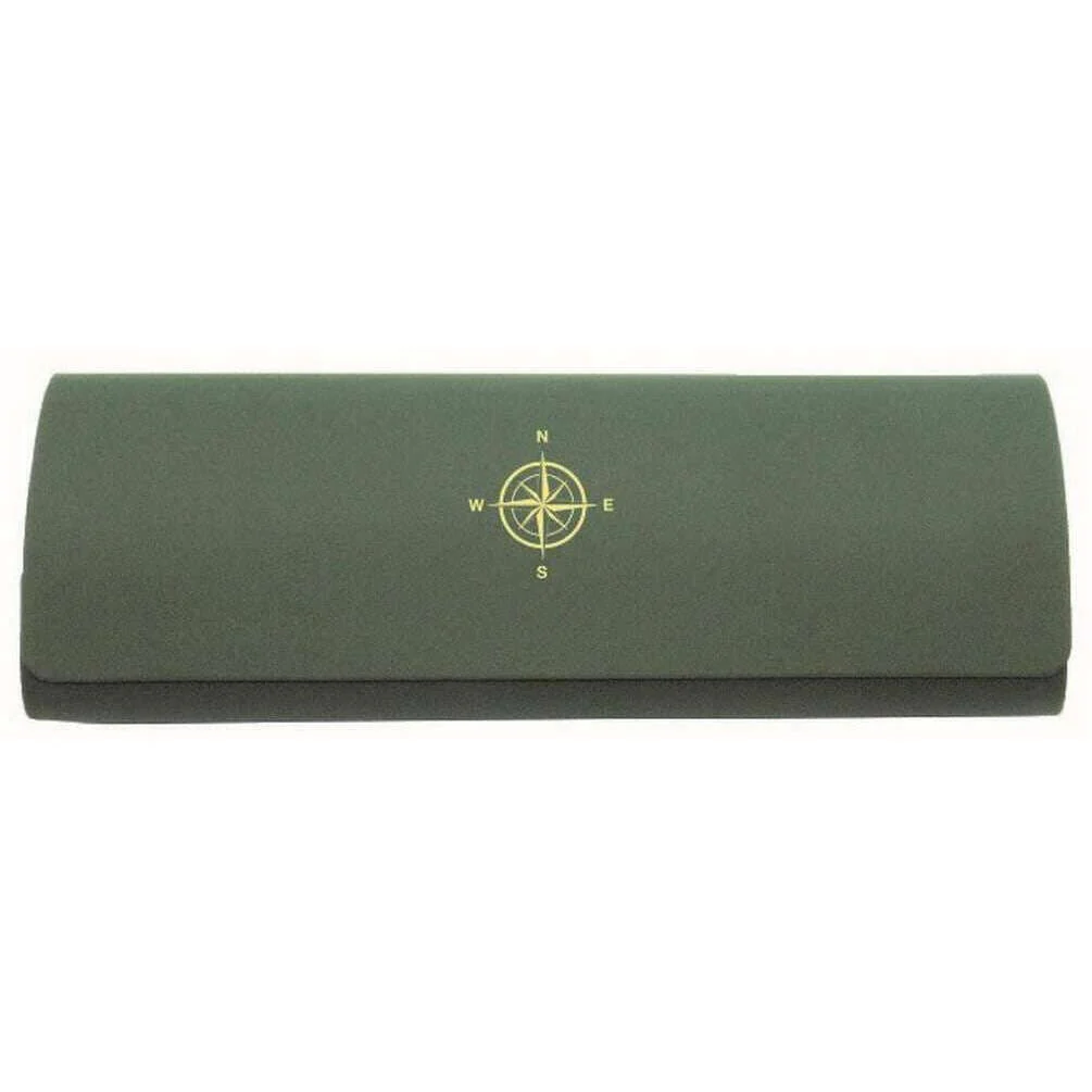 David Van Hagen Compass Embossed Cloth and Glasses Case - Green