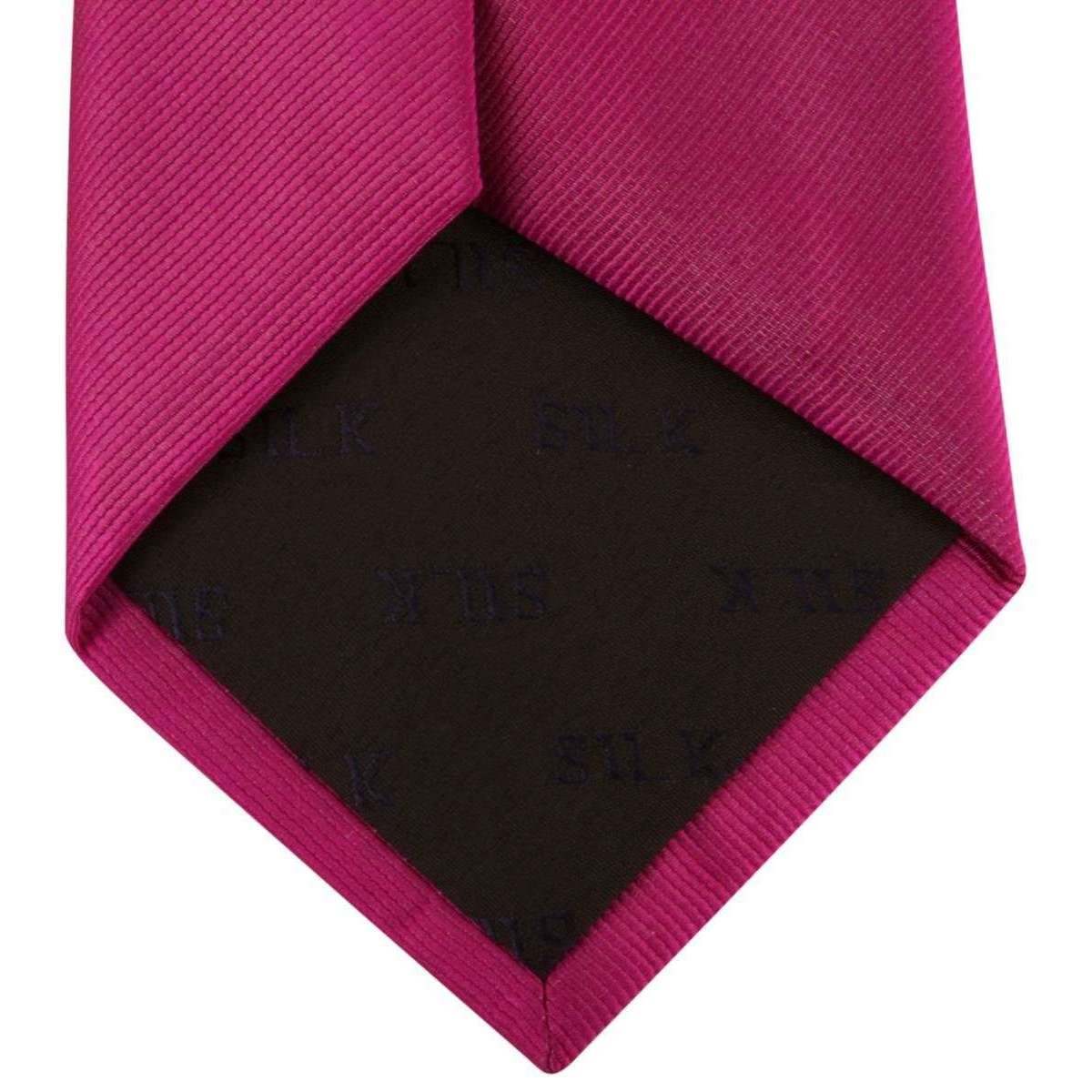 David Van Hagen Diagonal Ribbed Tie - Cerise - Image 3