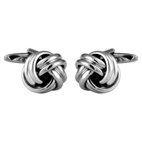 David Van Hagen Double Cord Cufflinks - Silver