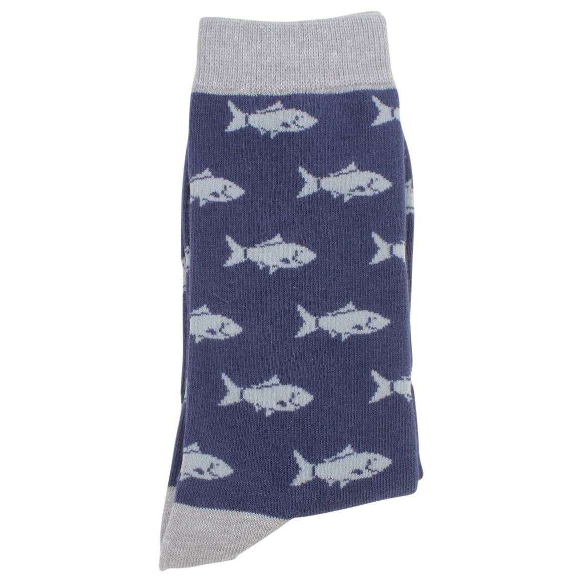 David Van Hagen Fish Socks - Blue/Grey - Image 3