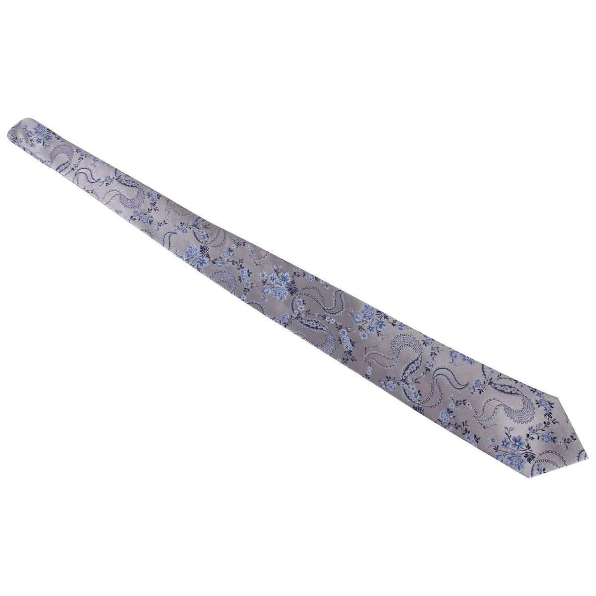 David Van Hagen Floral Tie - Grey - Image 4