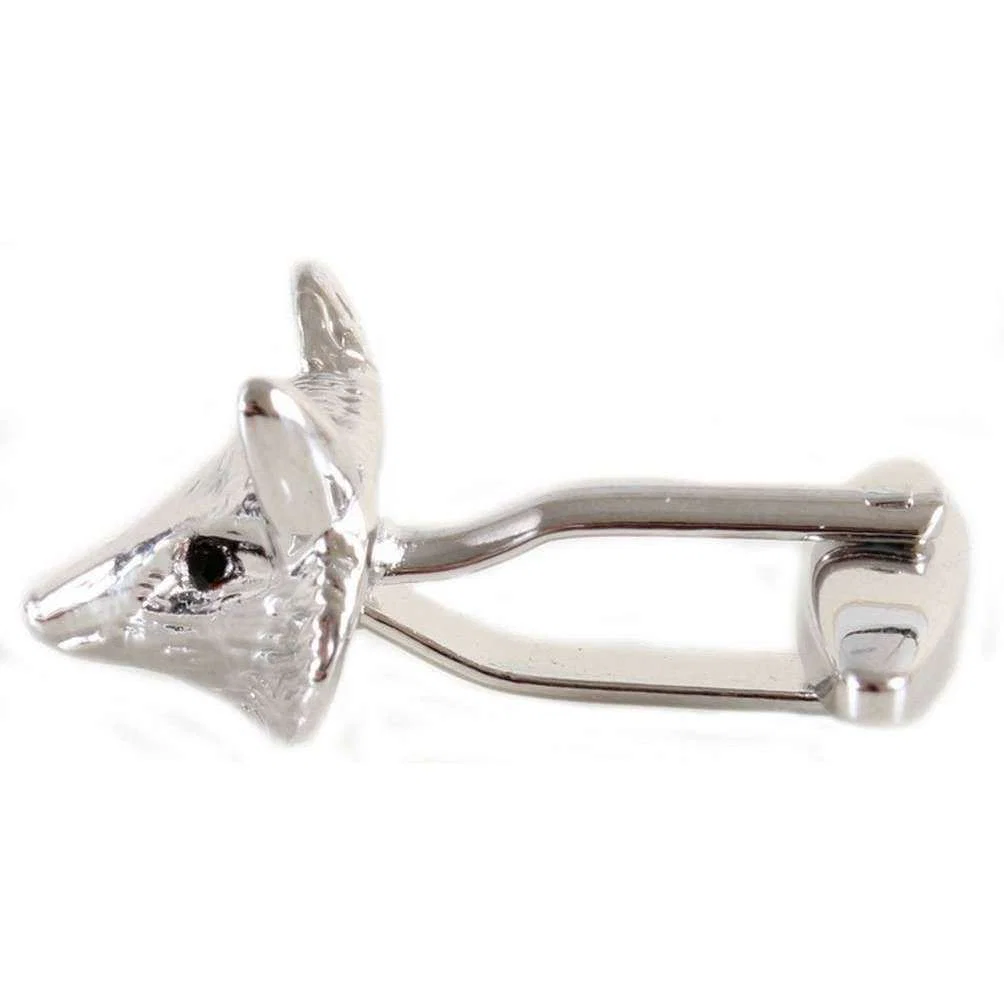 David Van Hagen Fox Head Cufflinks - Silver - Image 3