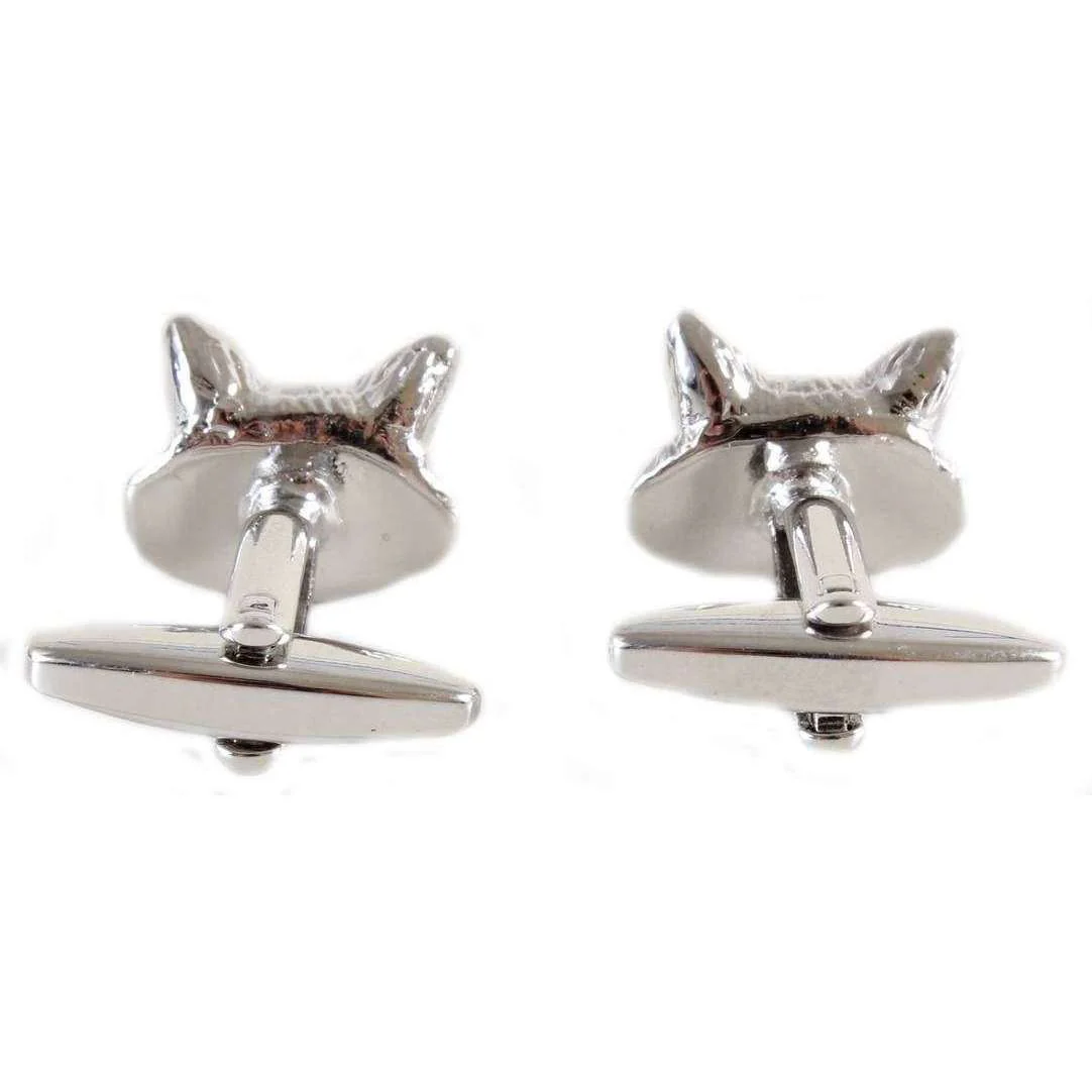 David Van Hagen Fox Head Cufflinks - Silver - Image 4