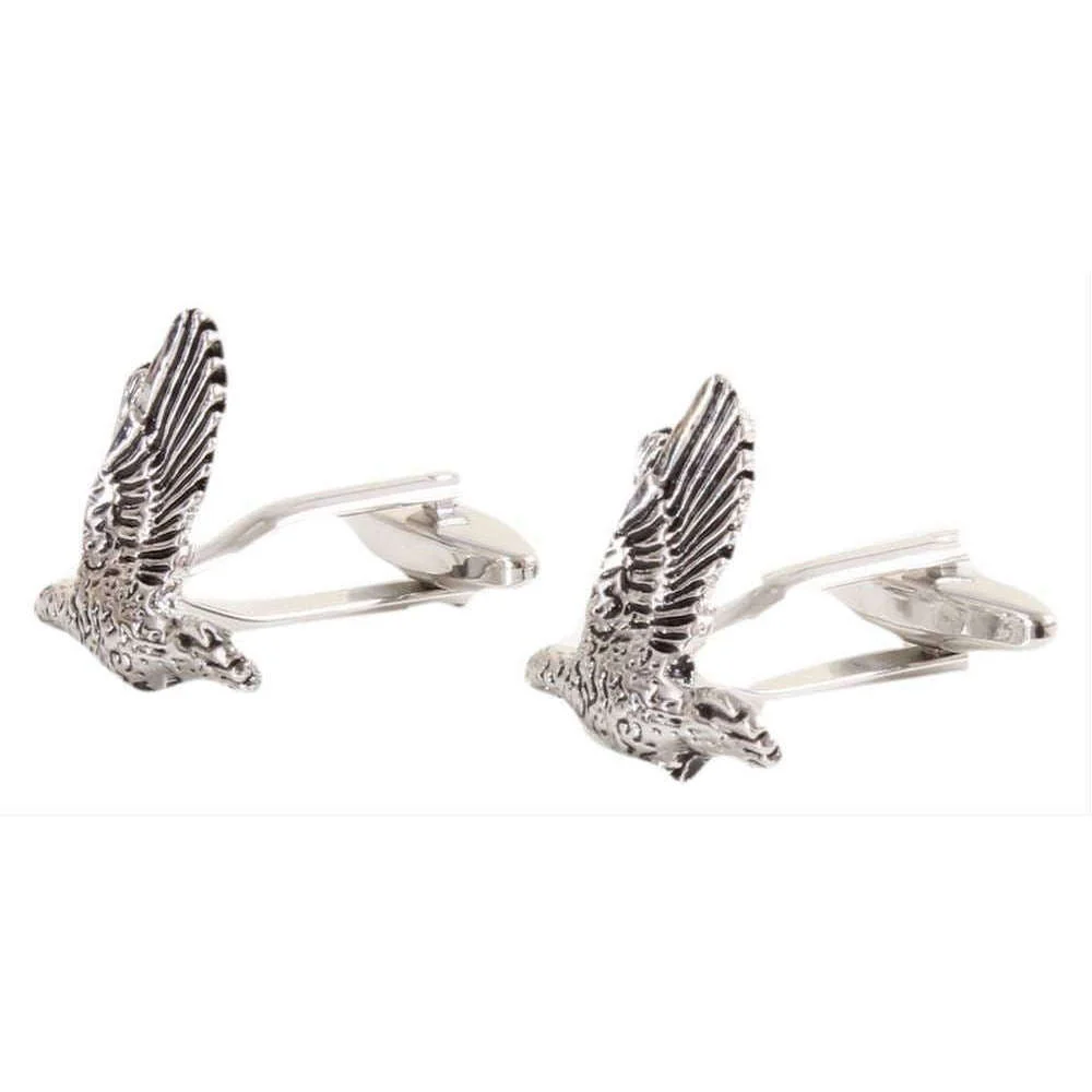 David Van Hagen Game Bird Cufflinks - Silver - Image 2
