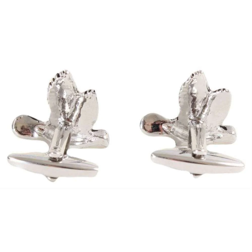 David Van Hagen Game Bird Cufflinks - Silver - Image 3