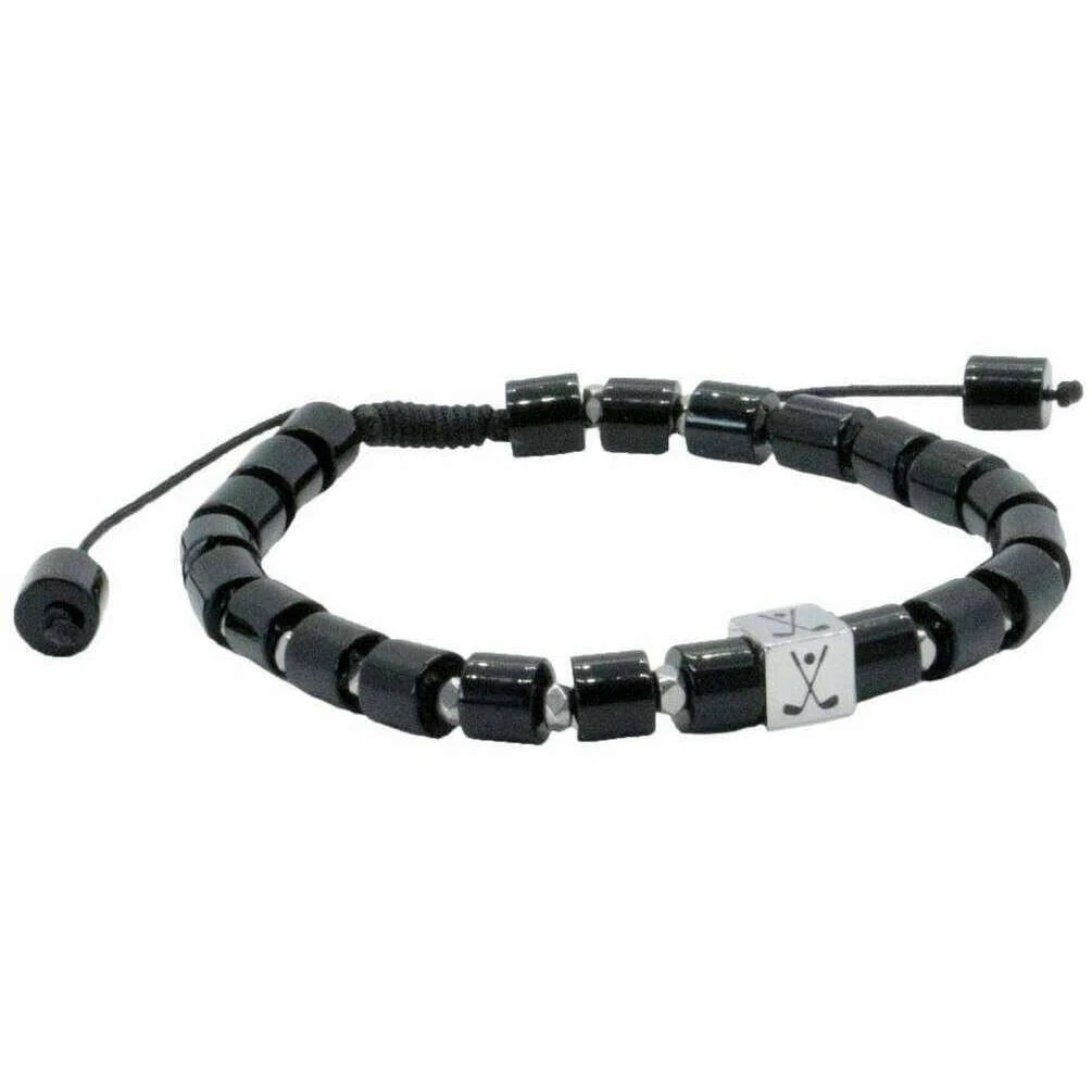 David Van Hagen Golf Bead Agate Bracelet - Black