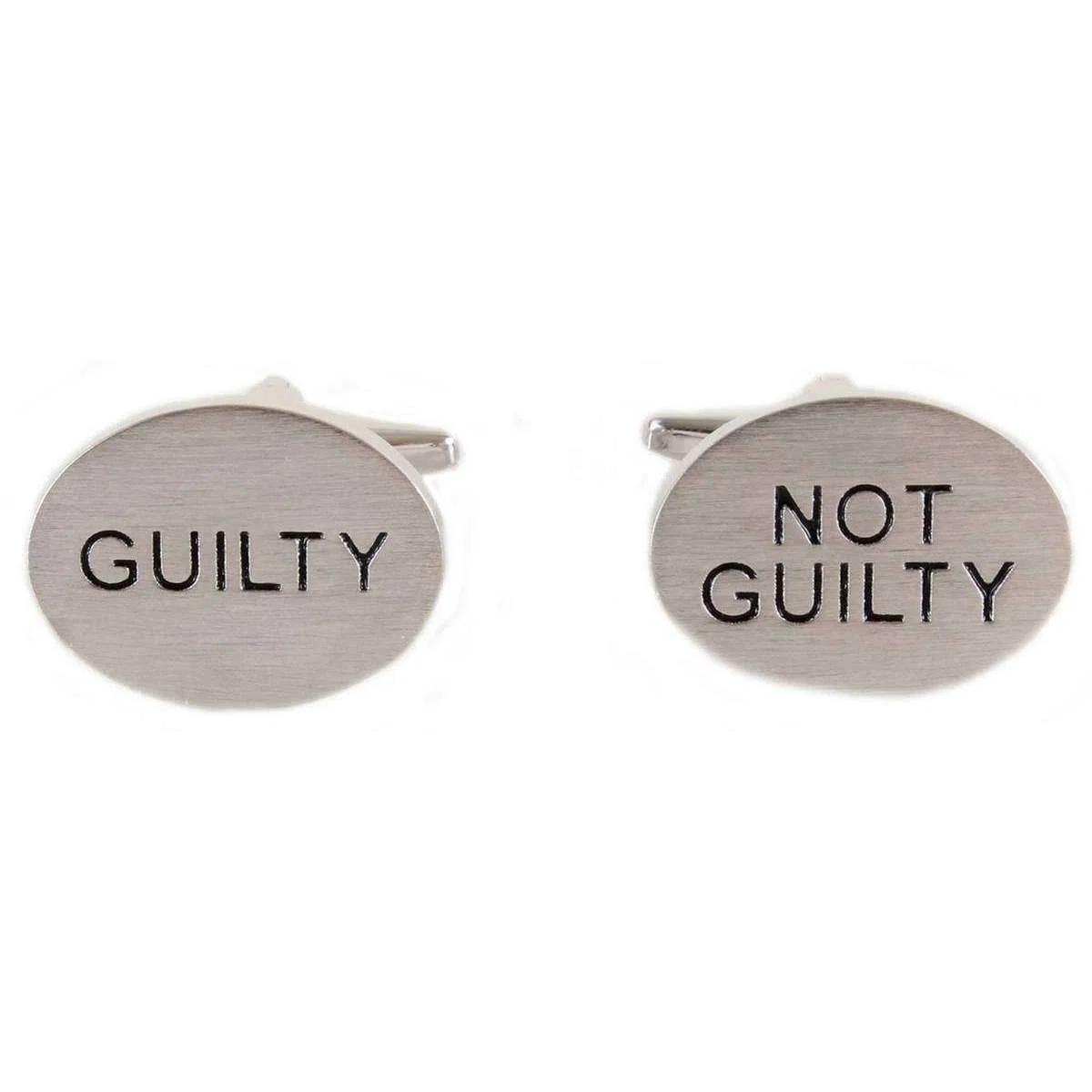 David Van Hagen Guilty Not Guilty Cufflinks - Grey/Black