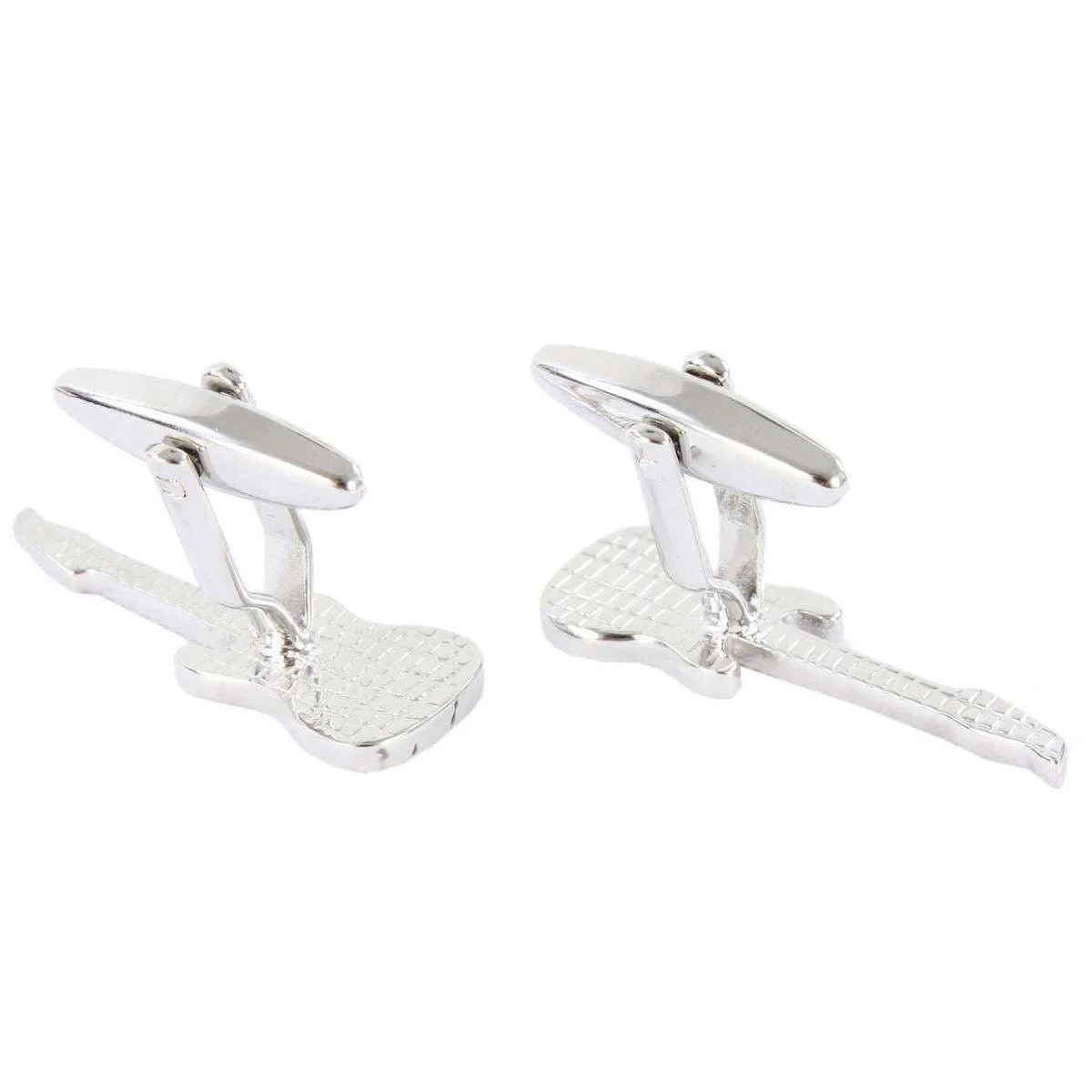 David Van Hagen Guitar Cufflinks - Silver/Black - Image 4
