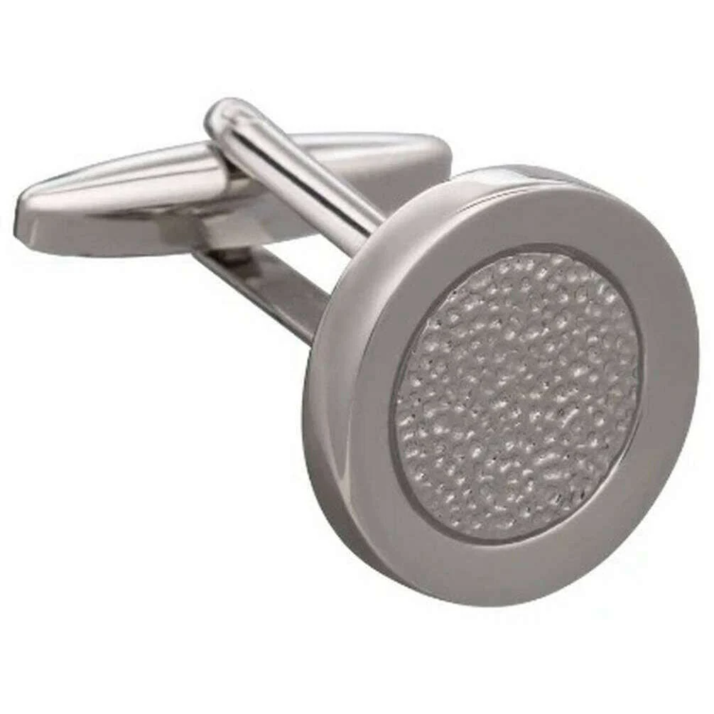 David Van Hagen Hammered Metal Cufflinks - Silver - Image 2