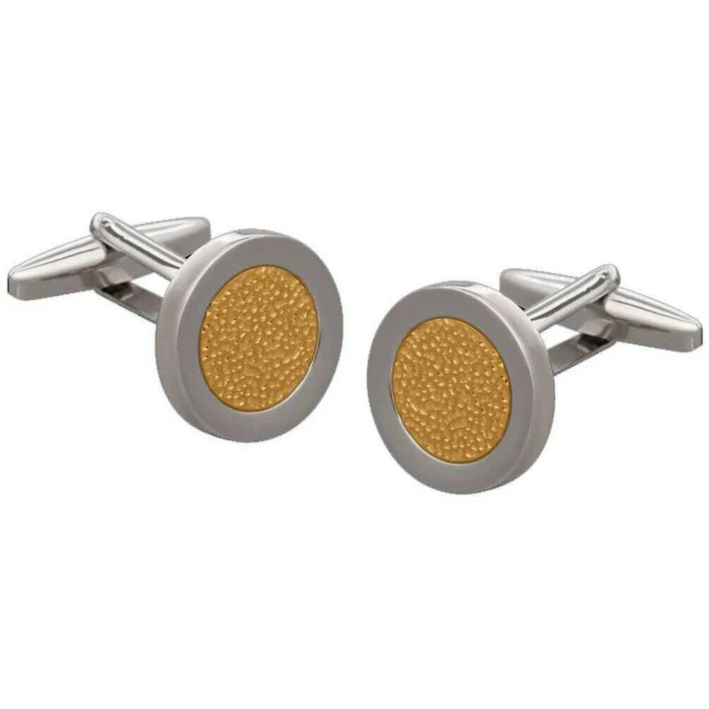 David Van Hagen Hammered Metal Cufflinks - Silver/Gold