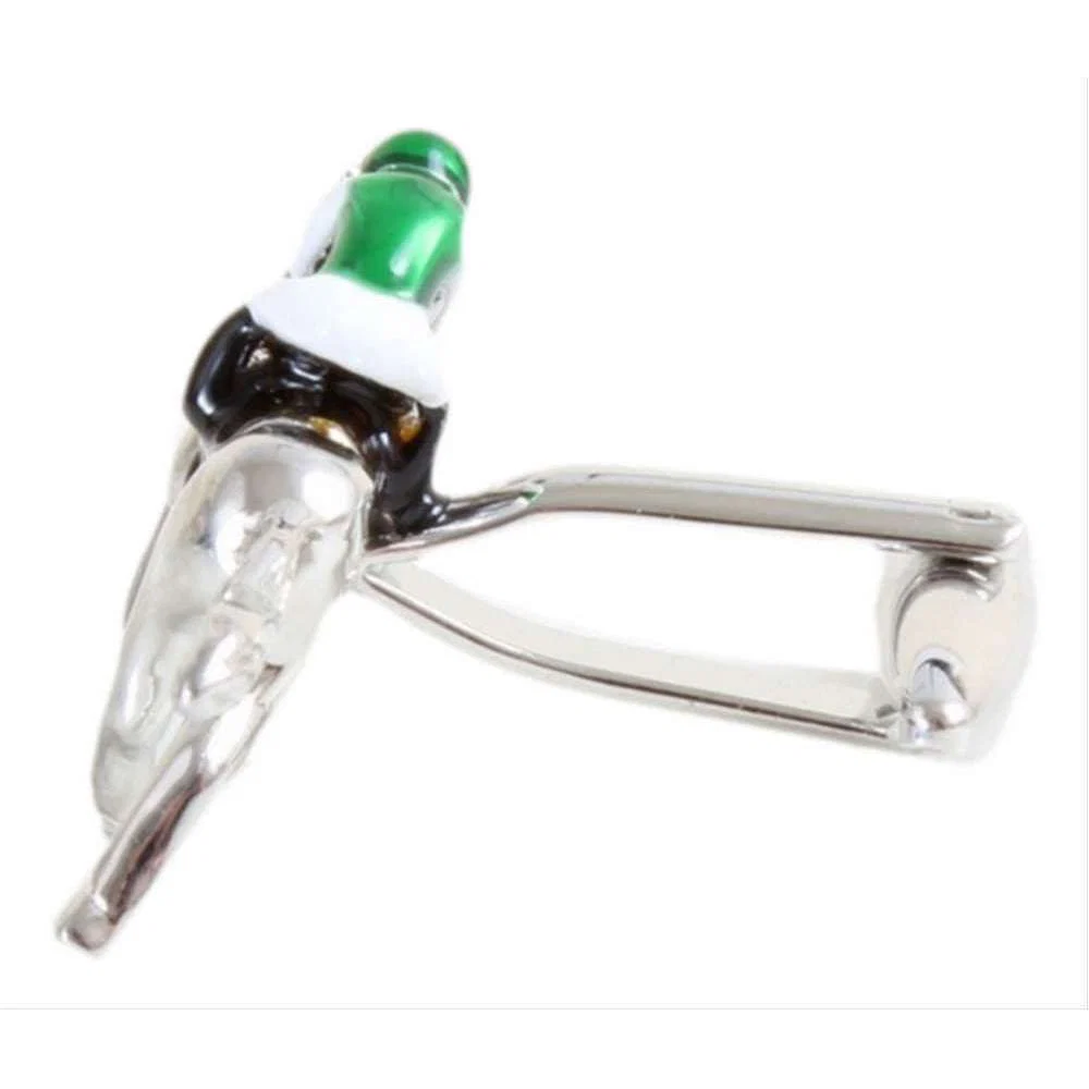 David Van Hagen Horse Racing Cufflinks - Silver/Green - Image 2