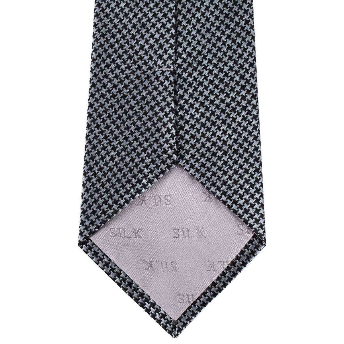 David Van Hagen Houndstooth Tie - Black/Silver - Image 2