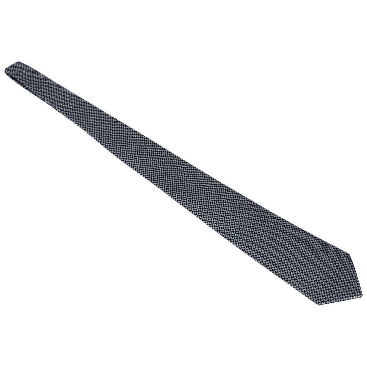 David Van Hagen Houndstooth Tie - Black/Silver - Image 4