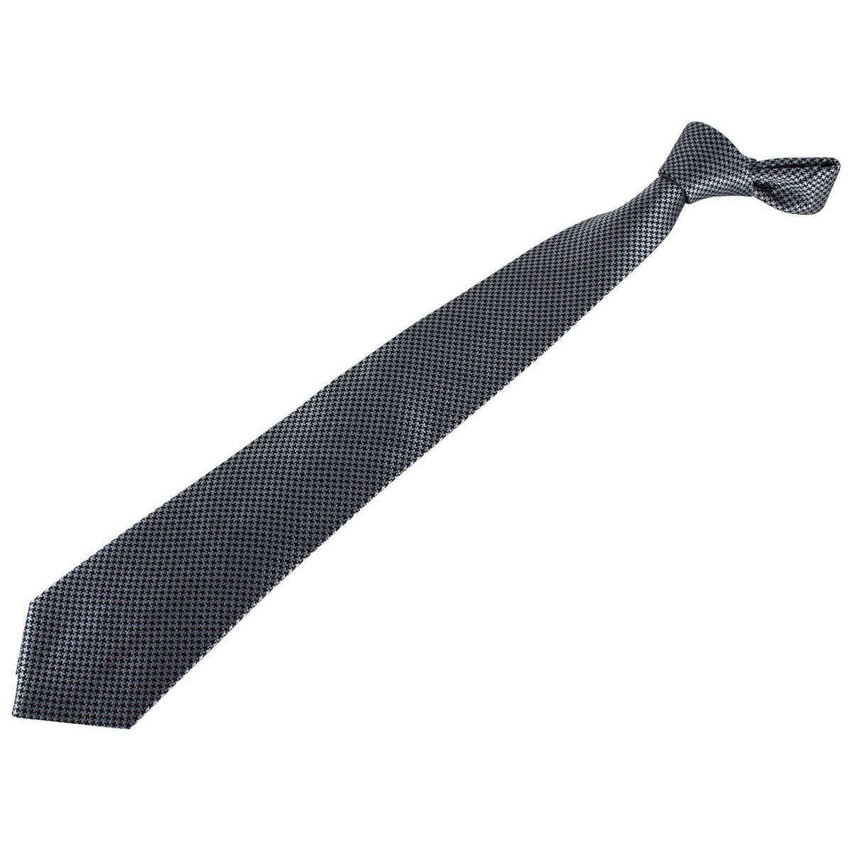 David Van Hagen Houndstooth Tie - Black/Silver - Image 5