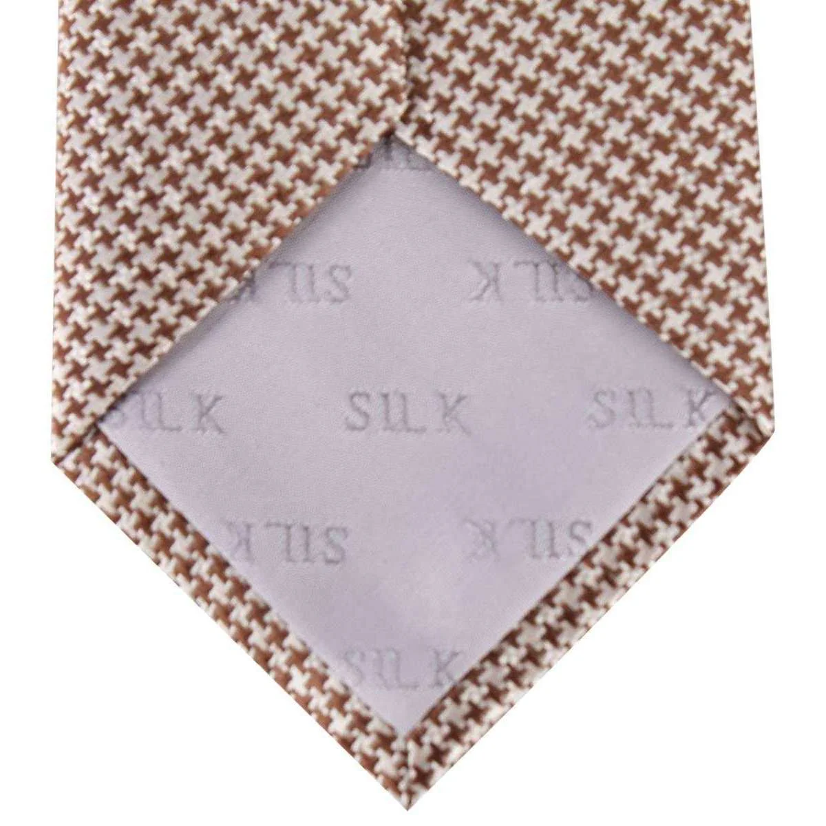 David Van Hagen Houndstooth Tie - Brown/White - Image 3