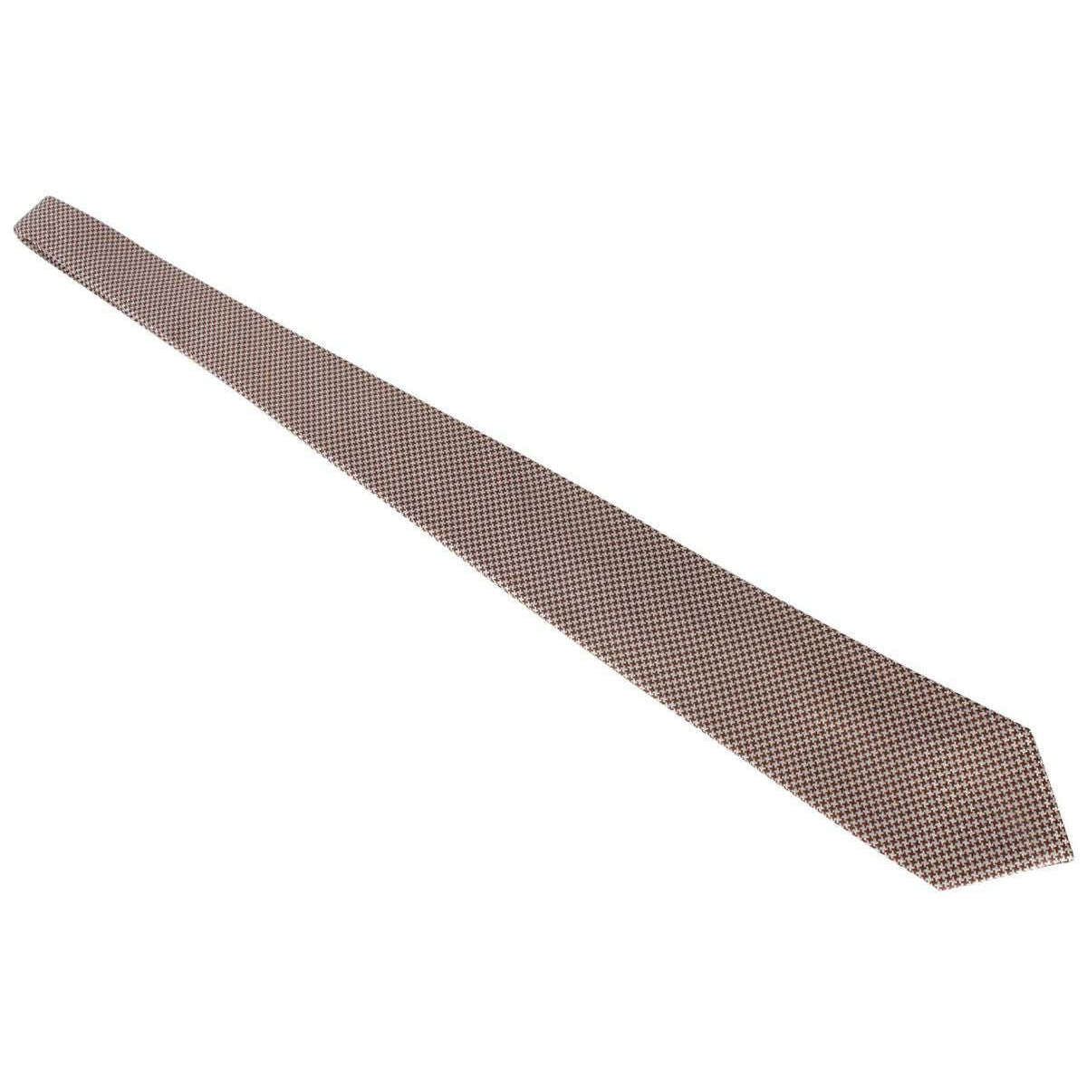 David Van Hagen Houndstooth Tie - Brown/White - Image 4
