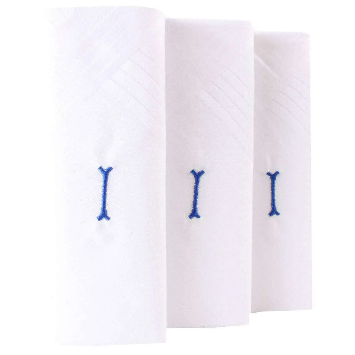 David Van Hagen I Initial 3 Pack Handkerchief - White/Blue - Image 3