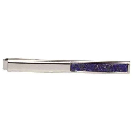 David Van Hagen Lapis Lazuli Tie Slide - Silver