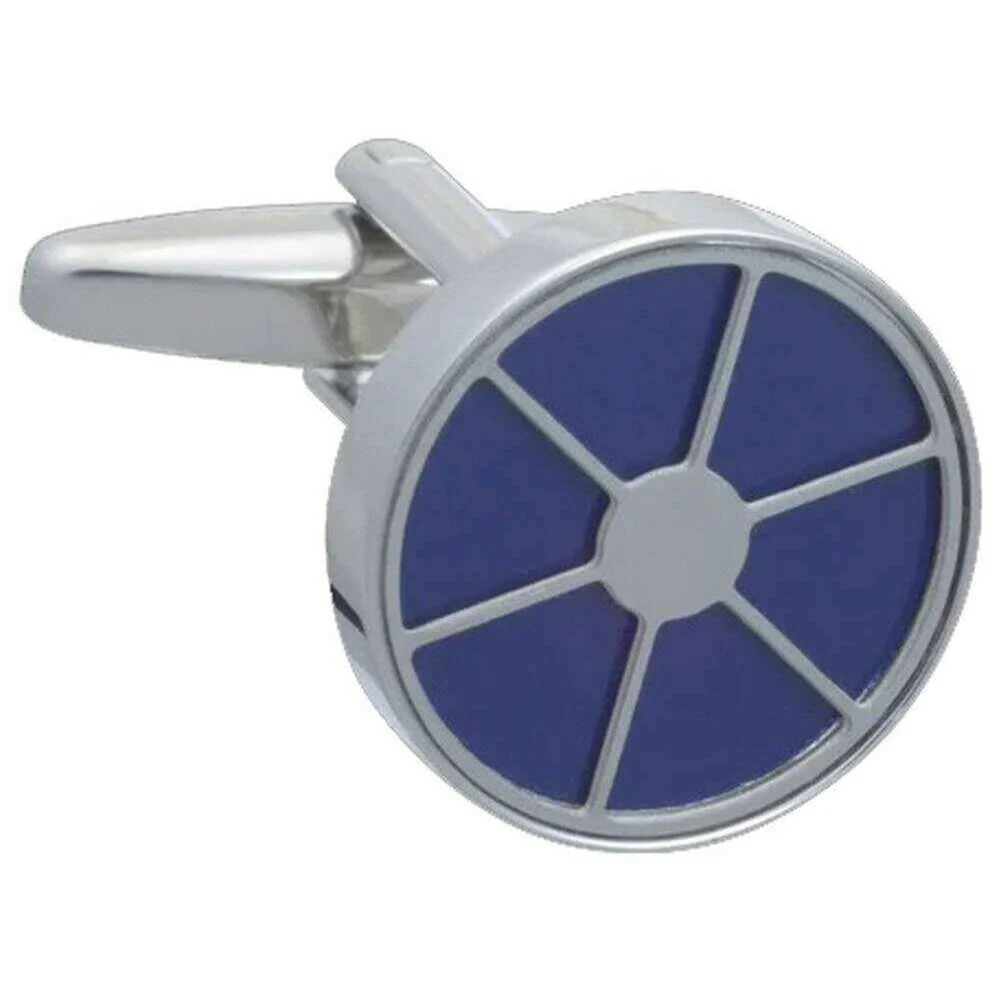 David Van Hagen Lapis Segment Cufflinks - Blue/Silver - Image 2