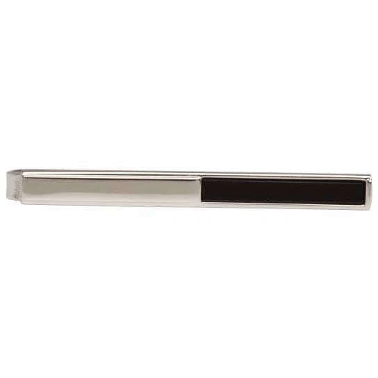 David Van Hagen Onyx Tie Slide - Silver
