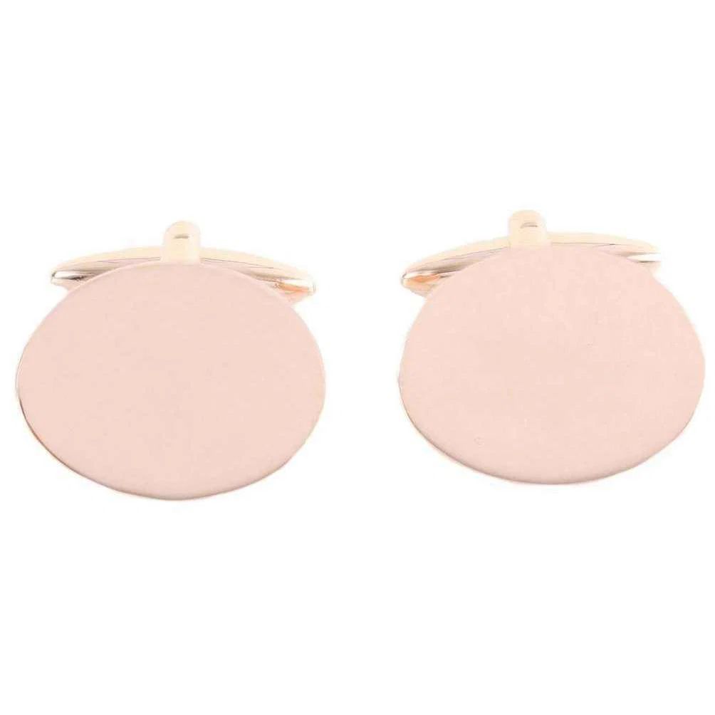 David Van Hagen Oval Cufflinks - Rose Gold