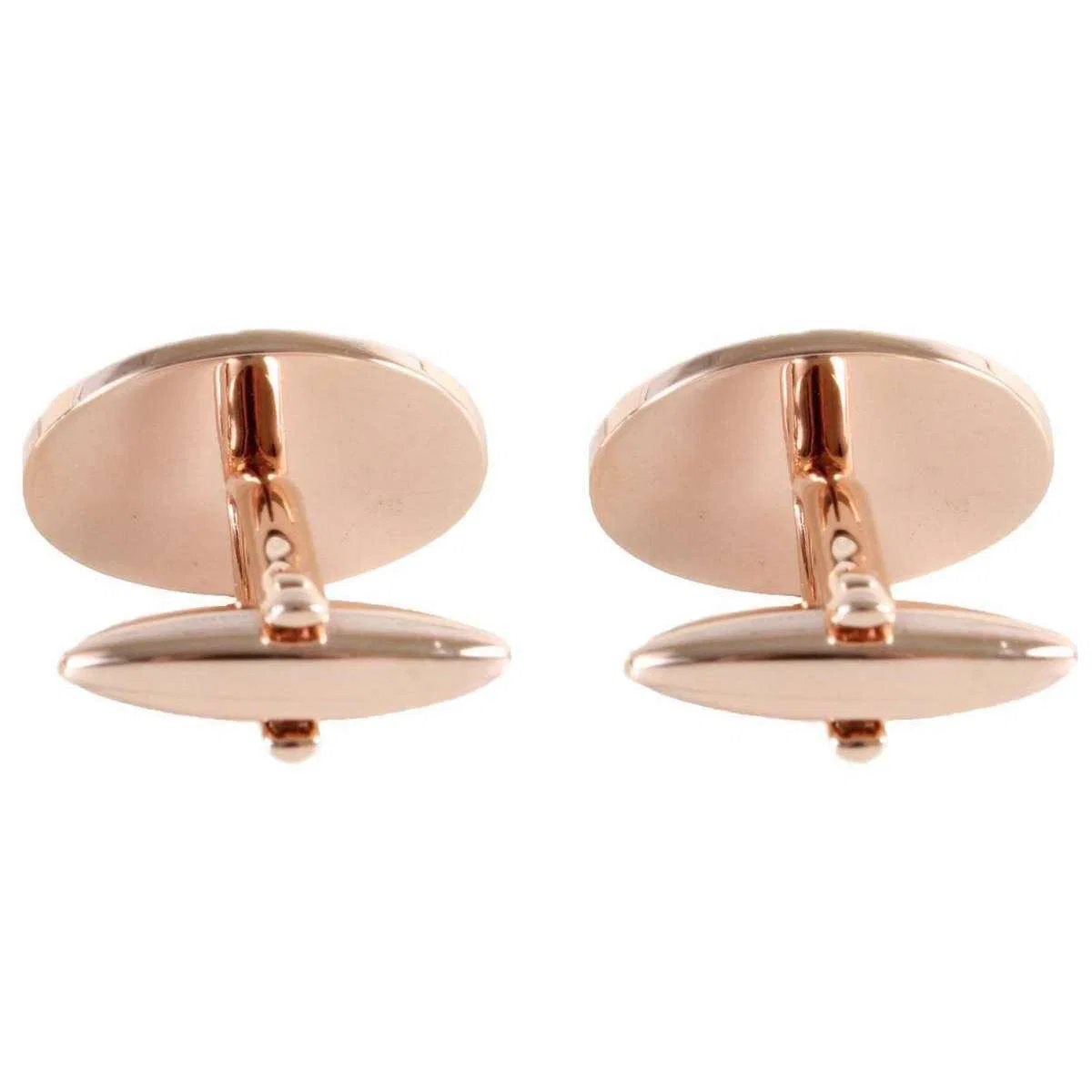 David Van Hagen Oval Cufflinks - Rose Gold - Image 4