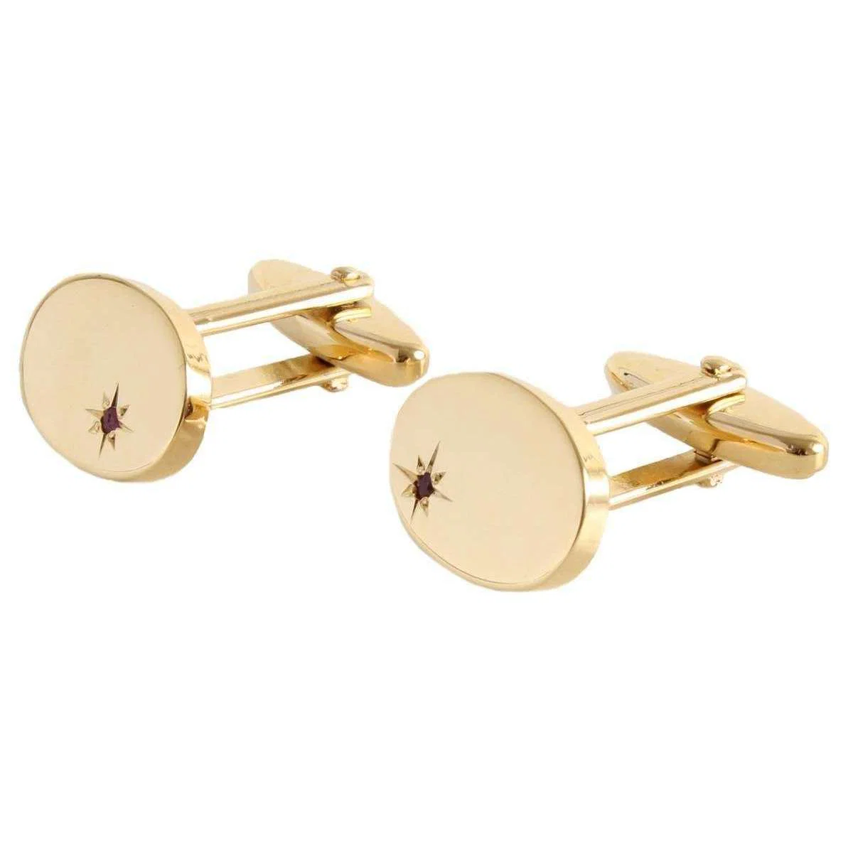 David Van Hagen Oval Ruby Cufflinks - Gold - Image 2