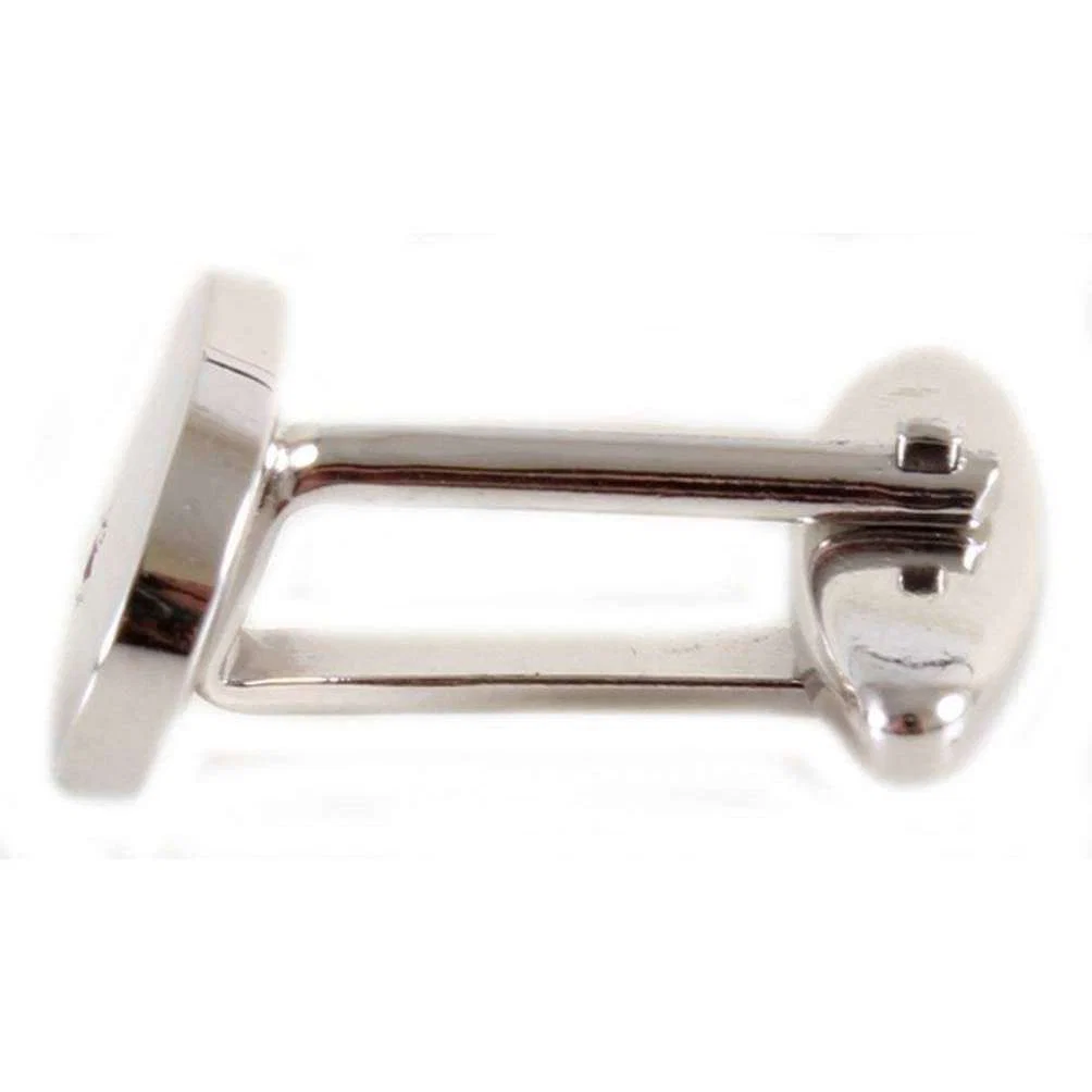 David Van Hagen Oval Ruby Cufflinks - Silver/Red - Image 3