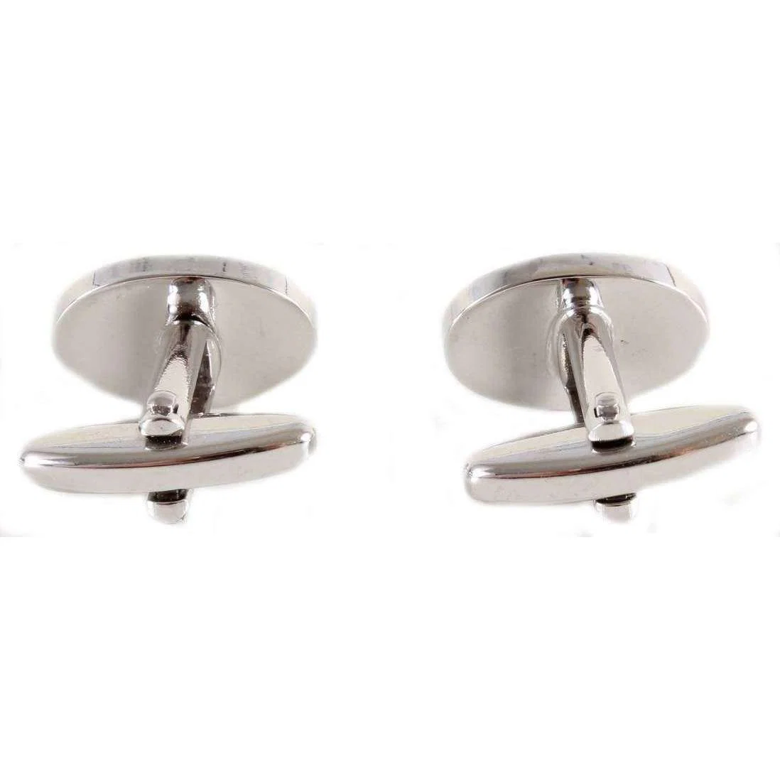 David Van Hagen Oval Ruby Cufflinks - Silver/Red - Image 4