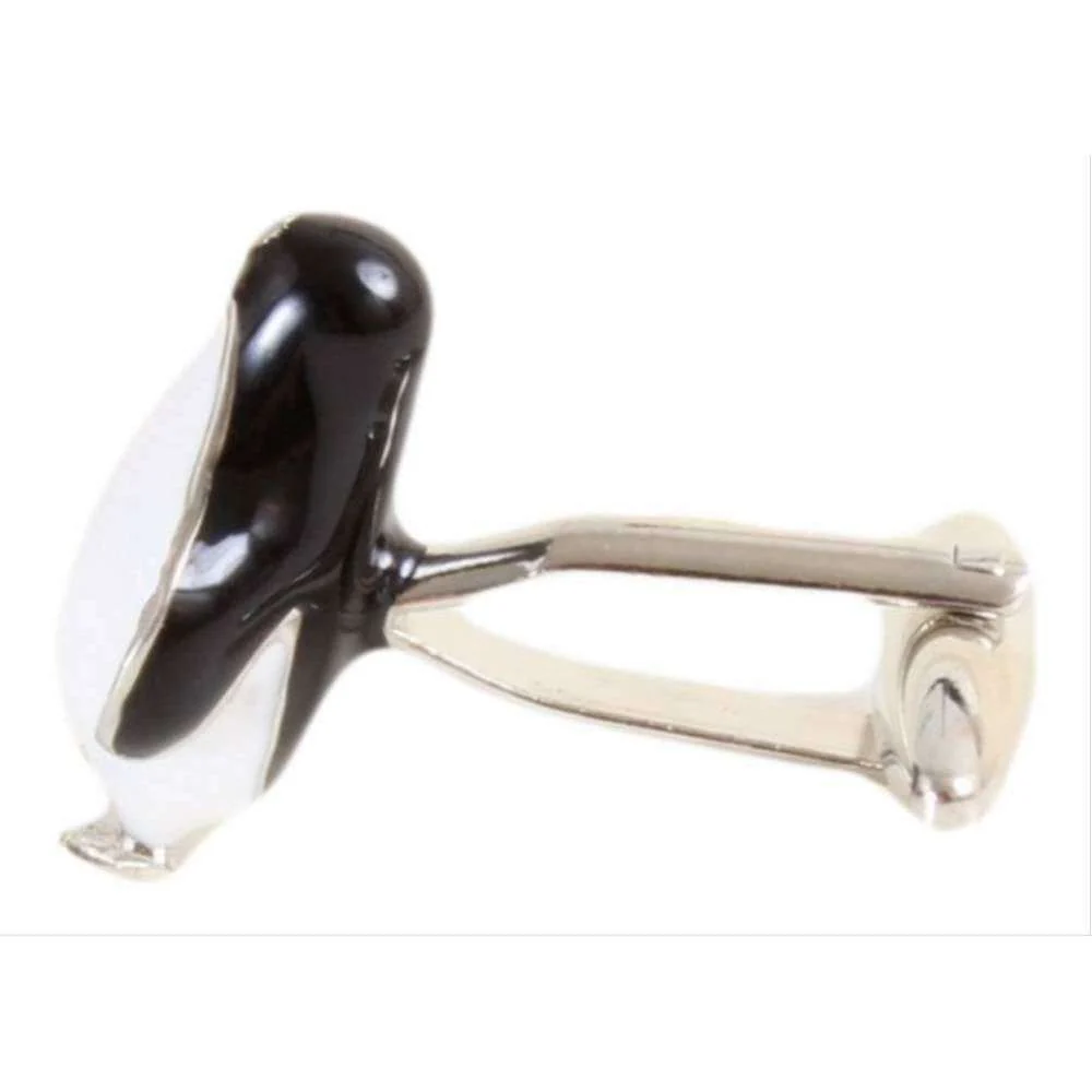 David Van Hagen Penguin Cufflinks - White/Black - Image 3