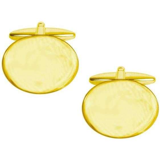 David Van Hagen Plain Flat Cufflinks - Gold