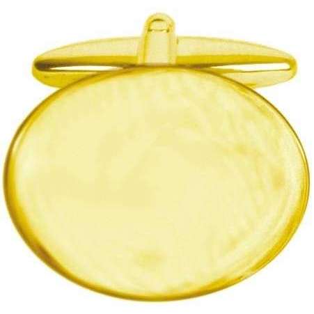 David Van Hagen Plain Flat Cufflinks - Gold - Image 2