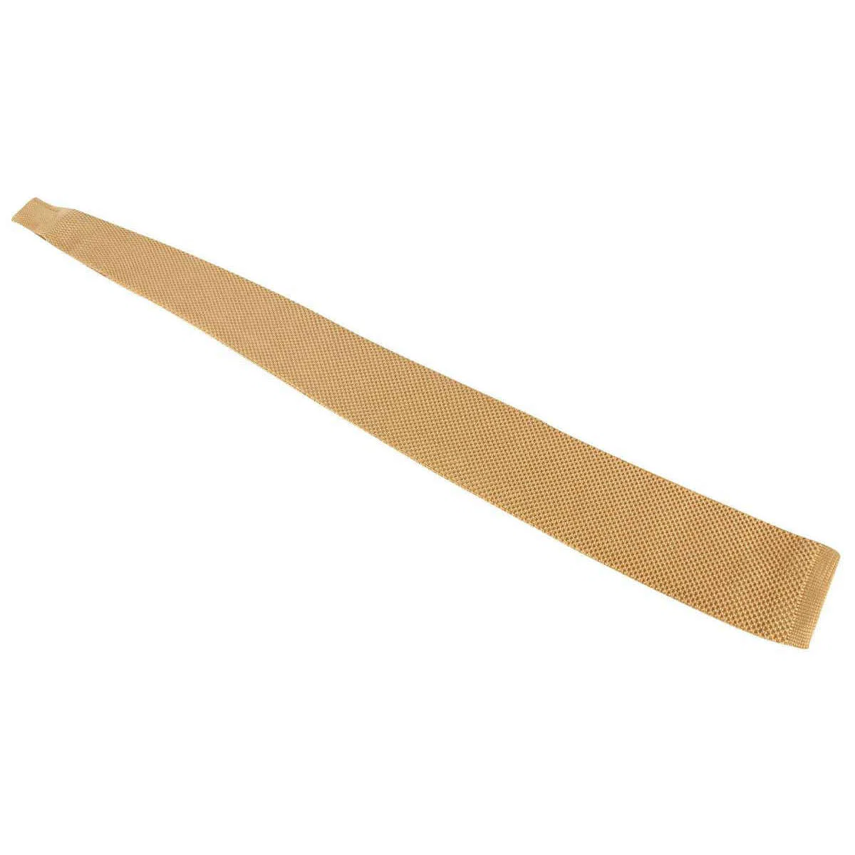 David Van Hagen Plain Knitted Tie - Gold - Image 4