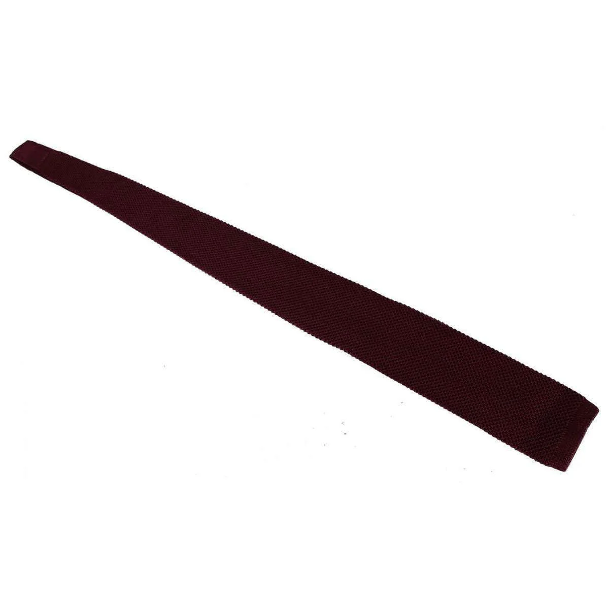 David Van Hagen Plain Knitted Tie - Wine - Image 4