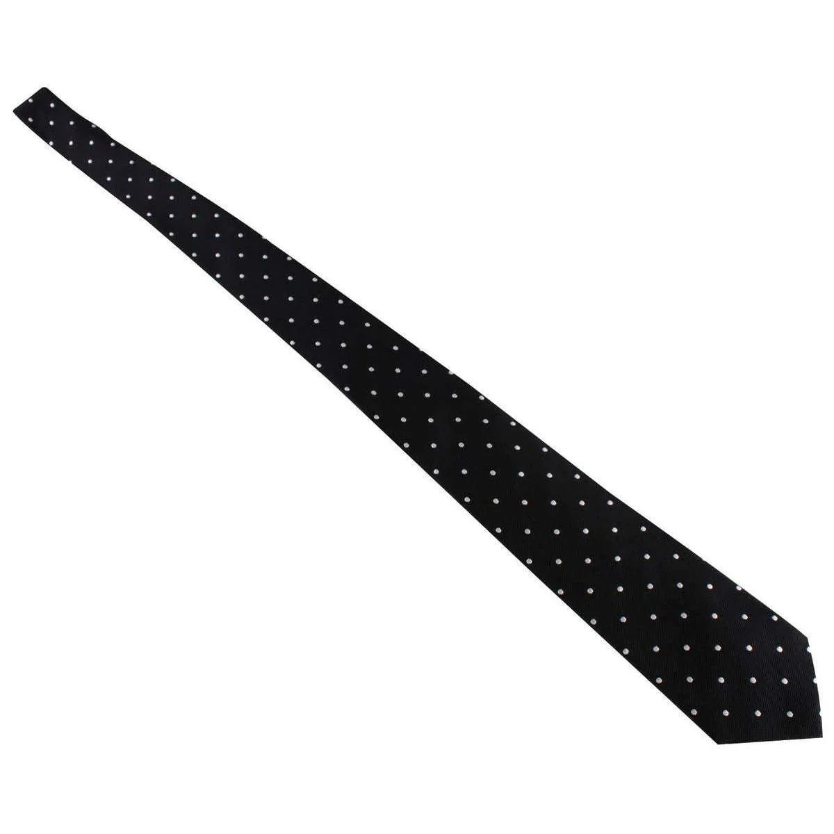 David Van Hagen Polka Dot Tie - Black/Silver - Image 4