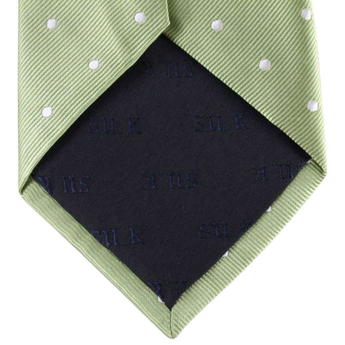 David Van Hagen Polka Dot Tie - Green/White - Image 3