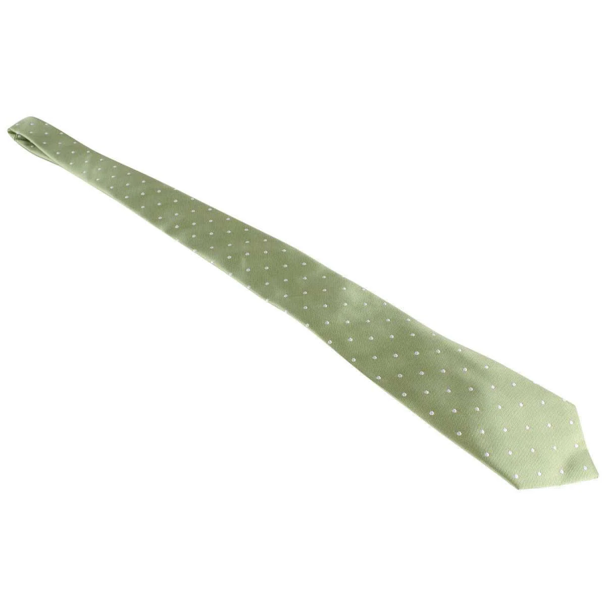 David Van Hagen Polka Dot Tie - Green/White - Image 4
