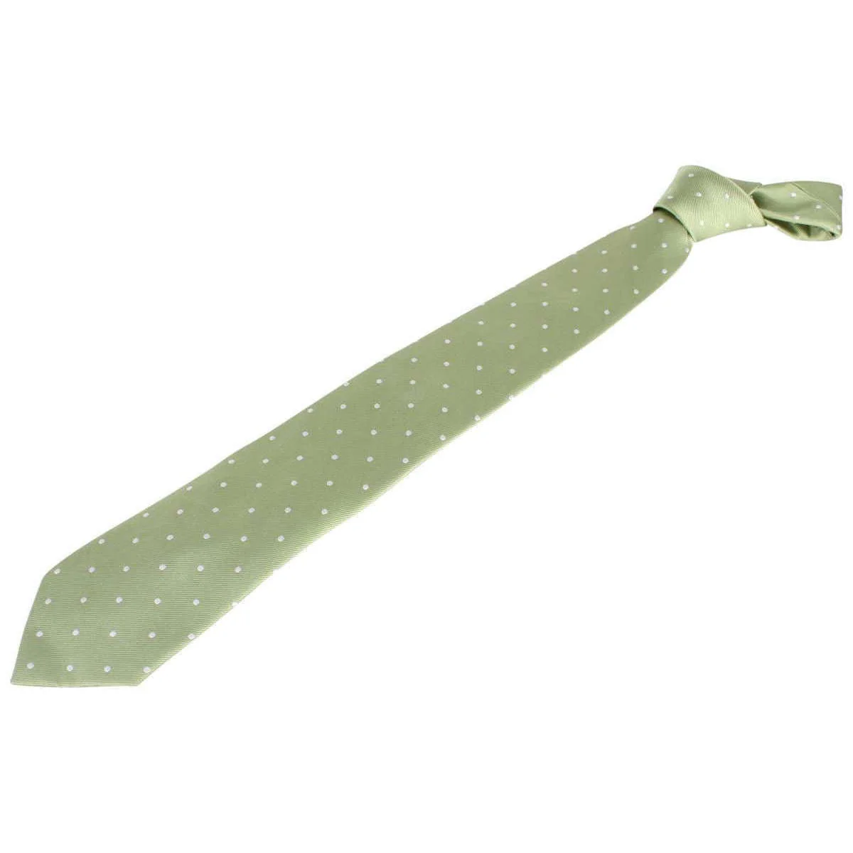 David Van Hagen Polka Dot Tie - Green/White - Image 5