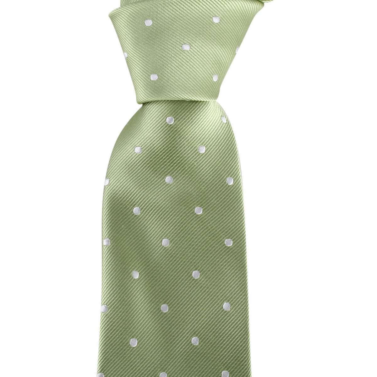 David Van Hagen Polka Dot Tie - Green/White - Image 6