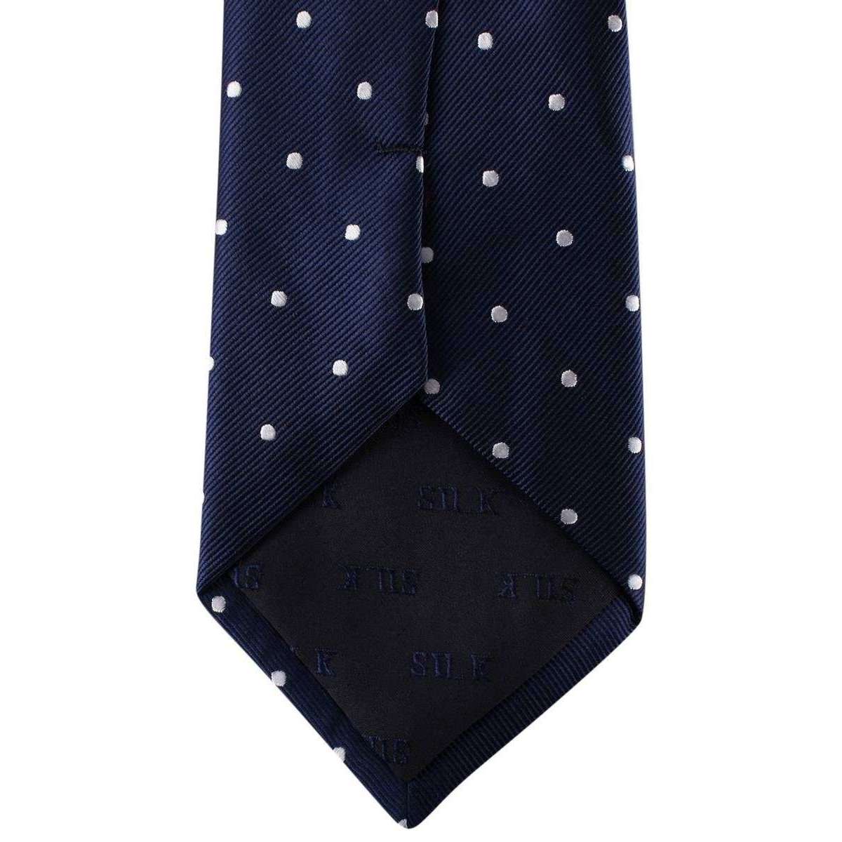 David Van Hagen Polka Dot Tie - Navy/White - Image 2