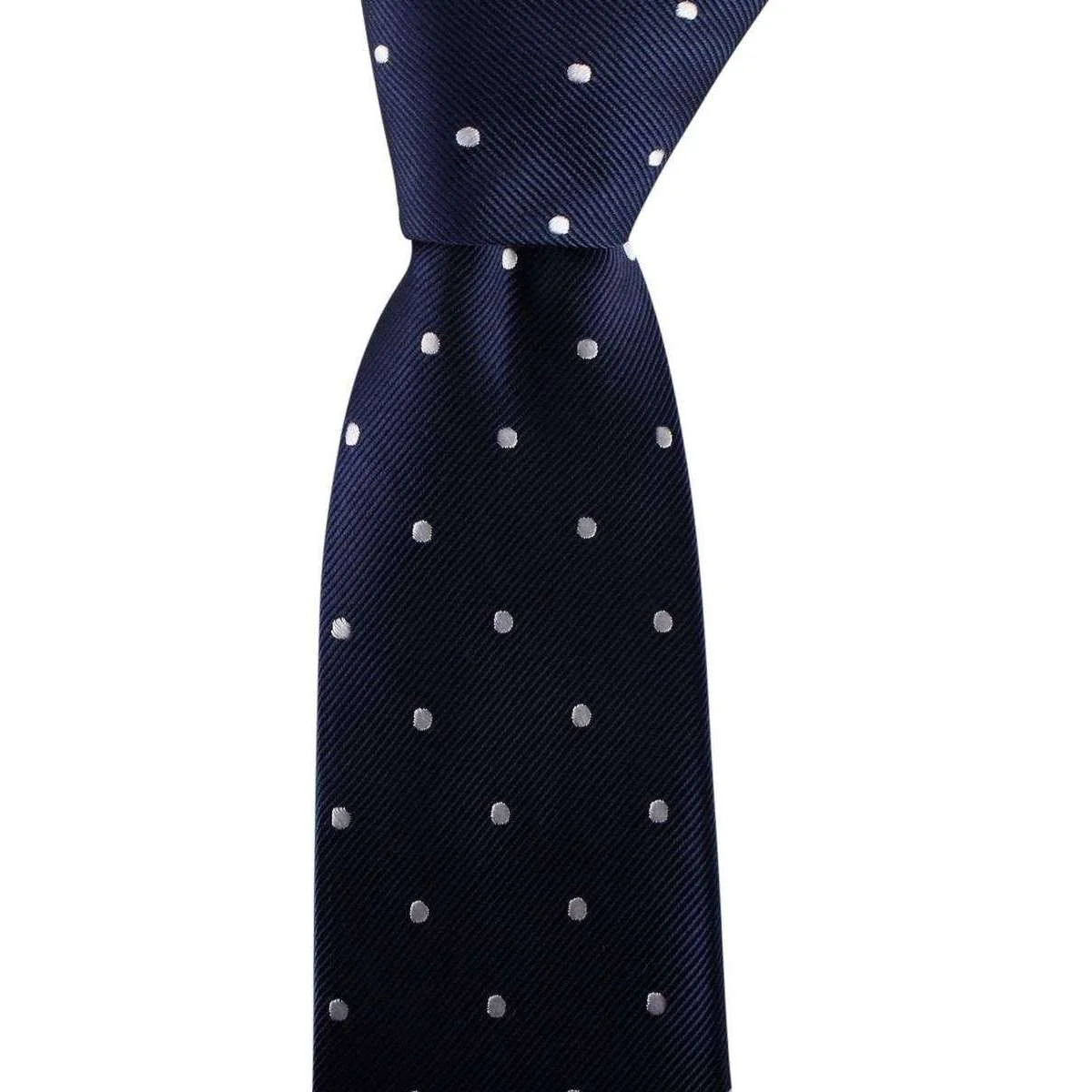 David Van Hagen Polka Dot Tie - Navy/White - Image 5