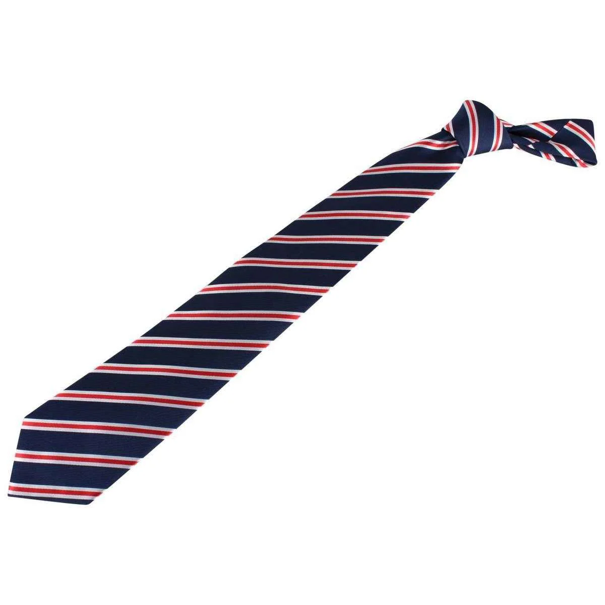 David Van Hagen Regimental Striped Tie - Navy/Red/White - Image 5