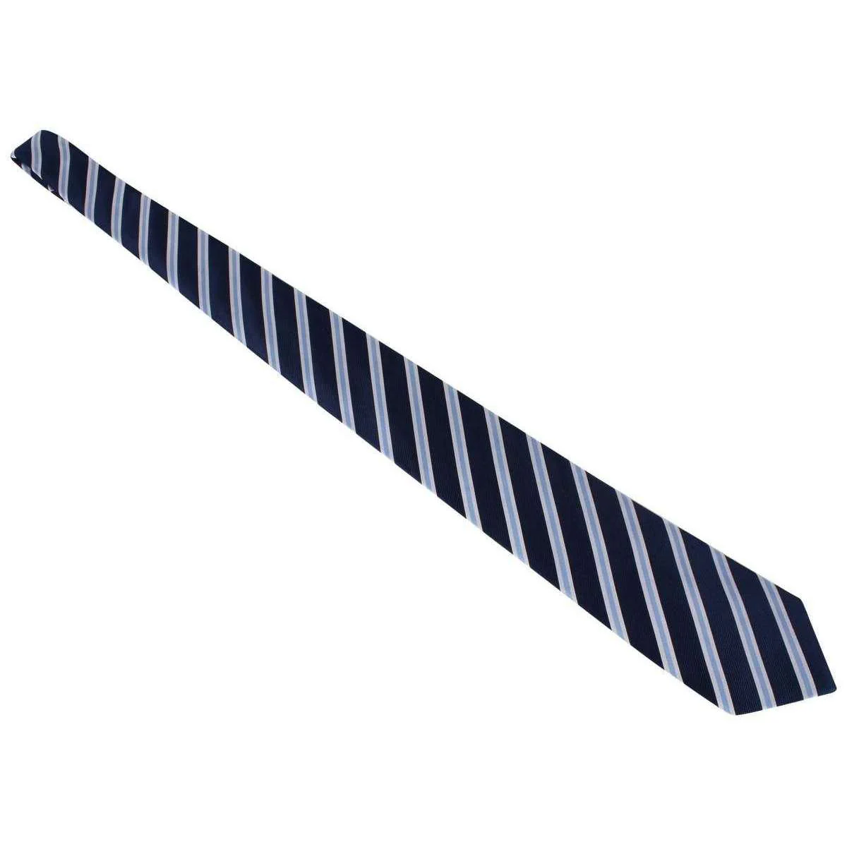 David Van Hagen Regimental Striped Tie - Navy/White/Lilac - Image 4