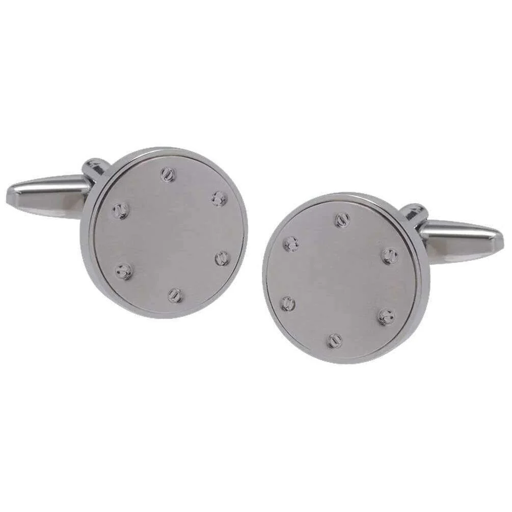 David Van Hagen Rivet Cufflinks - Silver